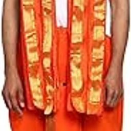 Silk Ready to Wear Dhoti for men (Elastic Readymade Dhoti) (Orange)-37