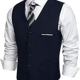 Men Slim Fit Cotton Blend Waistcoat Half Jacket (Silver, 36)-picture-25