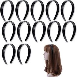 Pack of 12 Stylish Black Hair Bands for Women: Double Layer Twist Plait Hairbands, Girls School Accessories, Elastic Headbands, Fashionable Hair Collection-image-82