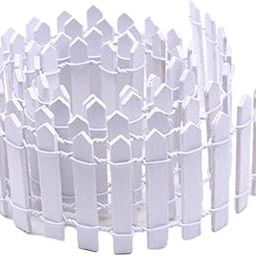 Miniature Fairy Garden Fence 90x5cm for Dollhouses Fairy Gardens Accessories White-image-20