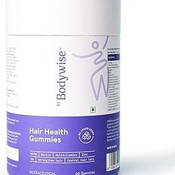 Be Bodywise Biotin Hair Gummies for Stronger, Shinier Hair & Nails | 60 Days Pack | With Biotin, Zinc, Folic Acid, Fibre & Multivitamin | Strawberry Flavour | No Added Sugar & Gut Friendly-26