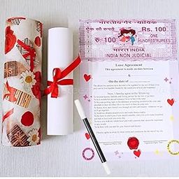 Guuchuu Paper Love Contract Agreement Certificate With Pre-Defined Terms & Conditions, Gift Packing & Black Sketch Pen (Art Design), 29 Cm-picture-31