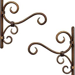 F.a.a enterprises Decorative Scroll Wall Hook, Antique Gold Finish, Metal Plant Hanger Bracket Set of 2-image-98