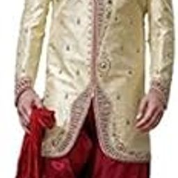 Maroon Plain Silk Stole for Men Sherwani Kurta, 250 x 20 cm-image-110