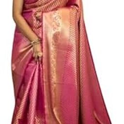 Plain Women's Trendy Cotton Silk Color Saree with Blouse Material(SUHALI Peach)-image-47