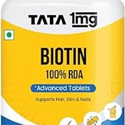 Tata 1mg Biotin + Advanced Tablet,Supports Strong Hair, Skin And Nails (Pack Of 1, 60 Tablets)-8
