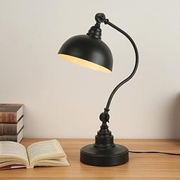 Prop It Up Nordic Style Metal Desk Lamp, Minimalist Adjustable Reading Working Table Light with On/Off SwitchPower Cord, Solid Matt Black Finish (Black 60001)-2