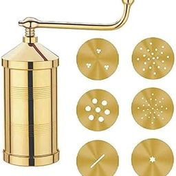 Whizzo Pure Brass 450gm Sev Sancha Machine with Free 6 Different Jali for Making Different Types of Sevaiya, Sev, Gathiya Murukku, Chakli, Bhujia Etc-image-80