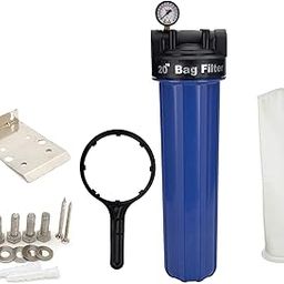 AFB-20 Mainline sediment filter | 20 inch big blue housing with filter bag | 1 micron | 1 inch inlet outlet-image-57