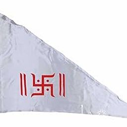 La Jarden® Swastika auspicious symbol flag for any religious ritual, ward off negative energies, brings peace to the home, gain positive results [pack of 1 (36x54 LARGE, White)-image-99