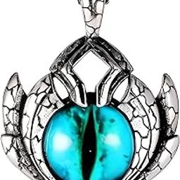 BLUE EYE PROTECT (A) - Alloy Pendant with Pure Stainless Steel Round Box Chain, European trending Style for Men & Boy (24 inch)-image-87