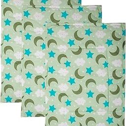 Mittenbooty Baby Soft Quilted Cotton Cushioned Changing Sheet Pack of 3 with Detachable Plastic Sheet- Cloud Print Green-image-28
