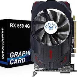 ZER-LON Radeon RX 550 4GB Graphics Card, GDDR5 128 Bit PCIE 3.0 Computer Gaming Gpu, 1183MHz Video Card with HDMI/DP/DVI Ports Support 4K-7