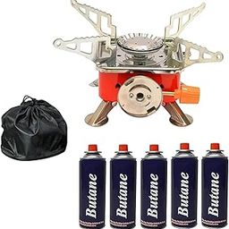 Coku Portable Camping Gas Stove with Cylinder Mini Powerful Butane Gas for Travelling Portable Lightweight Gas Burner for Emergency Use, Hiking, Outdoor Travel Stove with 5 Butane Gas Refill-image-10