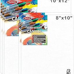 Variety Canvas 8 X 10 & 10 X 12 Inch Size, A4 Canvas Boards for Painting, Different Size Combo Pack, White Color-0