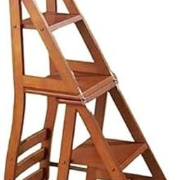 EARLYWOOD Teak Wooden Multipurpose Folding Ladder – 2-in-1 Step Stool & Chair for Library, Home & School Use | Durable, Foldable Wooden Ladder Chair | Space-Saving Convertible Design-image-85
