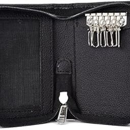 Leather Key Pouch Case Wallet Keychain Key Pouch Holder Men & Women, Durable Bank Locker Key Pouch with 6 Hooks Zipper Closure-27