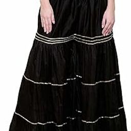 Women's Stylish and Fashionable Mid-Rise Garara/sharara Palazzo Pants with Elasticated Waist (Jumbo Size)-image-1