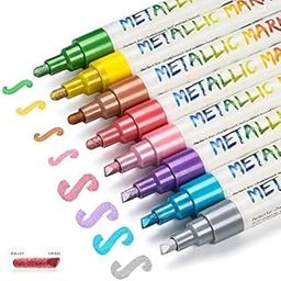 URBAN BOX Arts & Crafts Chalk Markers - Liquid Chalk Paint Pens for Businesses, Restaurants, School, Blackboard, Window, Erasable, Non-Toxic, Water-Based, Reversible Tips Markers (8 pack Metallic 6mm)-15