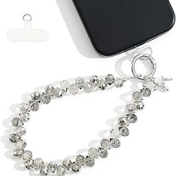 Crystal Phone Wrist Strap Phone Charm Chain Keychain Beaded Cellphone Lanyard with Tether Tab Hands-Free Wristlet Bracelet Wrist Grip Strap for Women-picture-28