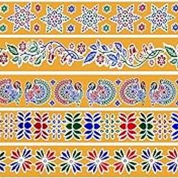 PulGos Rangoli Sticker Kolam Design | Versatile Decorative Stickers for Wall, Tile, Floor, Wood, Steel | Ideal for Festive Decor, Home Decoration, and Traditional Art | Easy-to-Apply and Removable-image-13