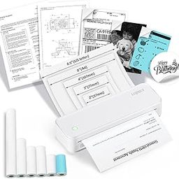 leginico Portable Thermal Printer with 6 Rolls Multi-Size Paper, Bluetooth Inkless Printer Compatible with iOS, Android, Laptop, Used for Travel, Office, Home(White)-18