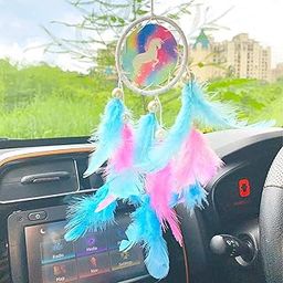Rooh Dream Catcher ~ Unicorn Car Hanging ~ Handmade Hangings for Positivity (Can be Used as Home Decor, Gift, Wall Hangings, Meditation Room, Yoga Temple, Wind Chime & Car Feather Hanging)-image-16