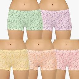 Women Regular Cotton Blend Printed Boyshorts/Panty (Pack of 5)-image-10