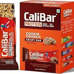 CaliBar 20g Protein Bar - Cookie Crunch Bar (Pack of 6) No Added Sugar, GlutenFree, 5g Fiber, No Preservatives, Delicious Taste, Whey & Plant Protein, Fitness & Immunity (65g x 6 Bars)-image-68