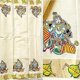 Women's Tissue Printed Unstitched MulticolourKerala kasavu with zari borderRunning Dress Material Fabric for Sewing Suit,Salwar,Shirt,Kurta,Pyjama,Kameez,Chudidar,Patiyala,Blouse,Pathani, Tops, Tunics-image-36