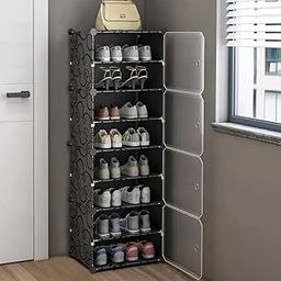 HOOBRO Shoe Rack for Home - Plastic Rack with Door, Shoe Stand, Shoe Storage Organizer for Shoes,Heels,Boots,Slippers for Home, Office, Hallway, Shoes for Entryway-picture-28