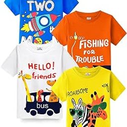 Boys Half Sleeves Regular Fit Cotton T-Shirt-image-59