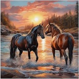 CRYSENDO DIY Diamond Crystal Painting Kit | Embroidery 5D Diamond Painting Horses Theme | Mosaic Cross Stitch Full Drill Diamond Painting | Ideal for Gifts, Home Wall Decor (30X30cm)-image-74
