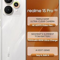 realme 15 Pro 5G Smartphone 12+512GB Silver,4K 60FPS,144Hz HyperGlow 4D Curve Display,7000mAh Battery,80W SuperVOOC, Camera Triple 50MP, Snapdragon 7 Gen 4, IP69-image-1