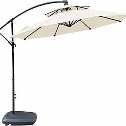 7 star DECOR Premium 9Ft Double Top Side Pole Patio Garden Umbrella with 40kg Stone Base for Garden Cafeteria Restaurant-picture-20