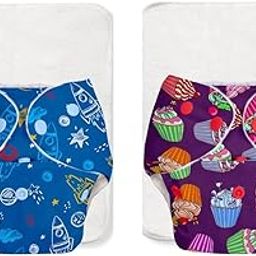 Superbottoms 2 Basic Reusable Cloth Diaper With New Quick Dry Ultrathin Pads-Pack Of 4|Freesize,Washable Diapers For Baby 0-3 Yrs|Stay Dry&Lasts Up To 3Hrs - Assorted-13