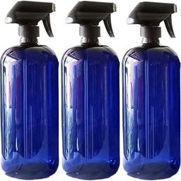 32 oz Blue Plastic PET Plastic Bottle with Black Hand Lotion Pump or Trigger Spray and Kraft Labels (03 Trigger Spray)-image-29