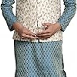 (Since 1958 Men's Silk Blend Kurta Pyjama & Embroiderd Nehrujacket Combo-image-46