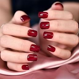 Business Venture Artificial Beautiful Reusable Designer Artificial Nails with Nail GLUE - Maroon-32