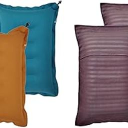 Shivam Mart Cotton Travelling Air Pillow with Coton Pillow Cover. Neck Support, Lightweight Compact Travelling in Train, Bus, Flight, Camping, Hostel and Office. (Multi Color Pillow)-picture-5