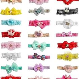 ANNACREATIONS Baby Girls Super Stretchy Cotton Soft Multi-Colored kids premium Soft knot headband hair bows Head Wrap For Newborn Babies elastic hair accessory (Pack of 24)-image-12