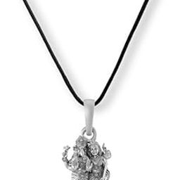 akshat sapphire Sterling Silver (92.5% purity) God Shree Ganesh kartikeya (Big Size) Brother Pendant for Men & Women Pure 925 Silver Lord Ganapathy Murugan (Big Size) Locket with Black Thread-picture-46