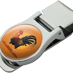 Rooster of Awesomeness Chicken Satin Chrome Plated Metal Money Clip-image-67
