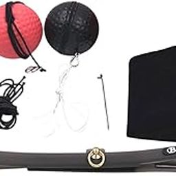 Enakshi (LABEL) Creations Boxing Reflex Ball Headband Set Adults React Ball for Sports Agility Fitness Red Black Ball-image-52