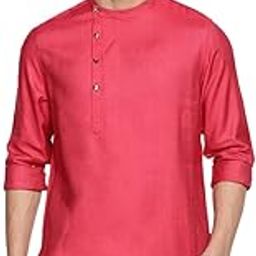 Men's Viscose Silk Solids Slim Kurta-image-35