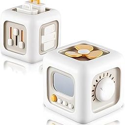 TurtleBee Life Skill Builder Cube Montessori Toys for 1 Year OldBusy Cube for Baby Toys 12-18 MonthsBaby Sensory Travel Toys for Toddlers 1-3Birthday Gifts for 1 2 Year Learning & Motor SkillWhite-image-6
