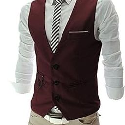oora Men's Viscose V-Shape Tuxedo Style Waist Coat Slim Fit Latest V Neck Half Slim Jacket Formal Casual Stylish Coat for Wedding Party Office Wear-picture-44