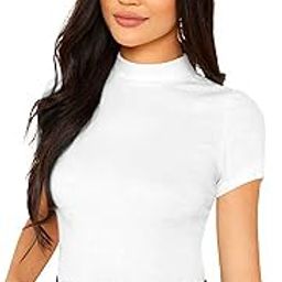 Women's Half Sleeve Round High Neck Top Elegant Casual Tee - 23" Inches(Tripta-5)-image-60