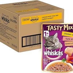 Whiskas Tasty Mix Adult (1+ Year) Wet Cat Food, Chicken with Tuna & Carrot in Gravy, 70 g, Pack of 28| Made with Real Fish| Complete & Balanced Nutrition for Adult Cat-18