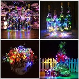 Diktmark 20 Led Wine Bottle Cork Copper Wire String Lights, 2M Battery Operated (Multi, Pack of 5, 2 Meters)-image-32